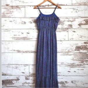 Elegant Blue and Purple Maxi Dress